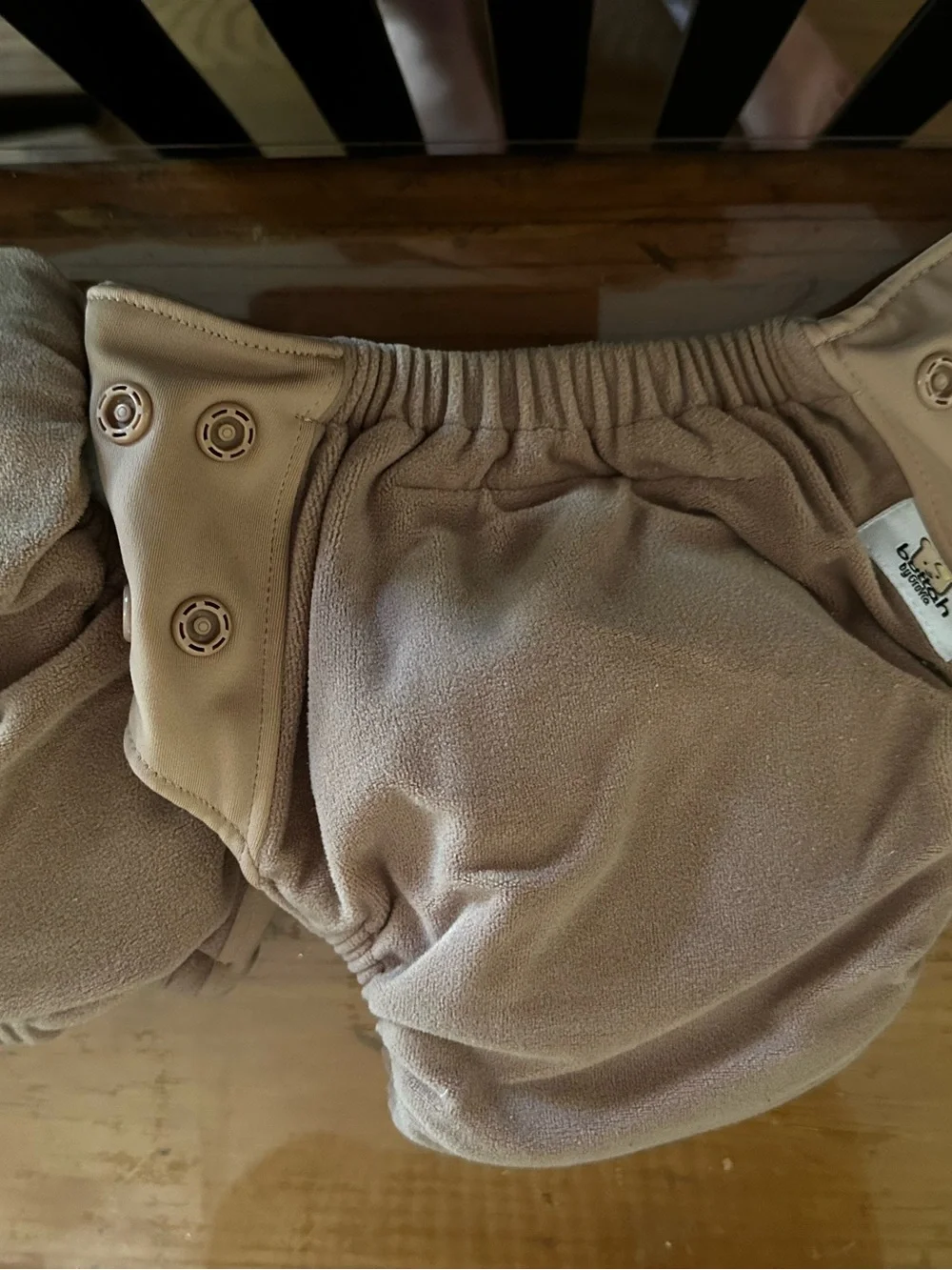 5 GroVia AIO Buttah Cloth Diapers in desert sand with Snap Fasteners